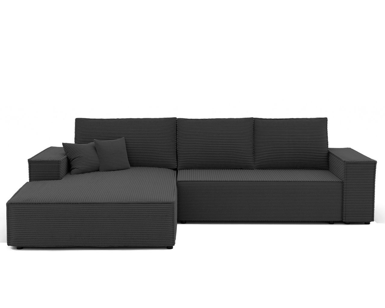 ECKSOFA NOVA mit Schlaffunktion und Bettkasten Anthrazit - Anthrazit, Holzwerkstoff/Kunststoff (250/90cm) - Idohome