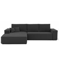 ECKSOFA NOVA mit Schlaffunktion und Bettkasten Anthrazit - Anthrazit, Holzwerkstoff/Kunststoff (250/90cm) - Idohome