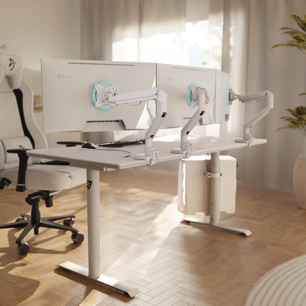 MONITORARM Alzare Neo Single Weiß - Weiß, Metall (51/10/50cm) - Arozzi