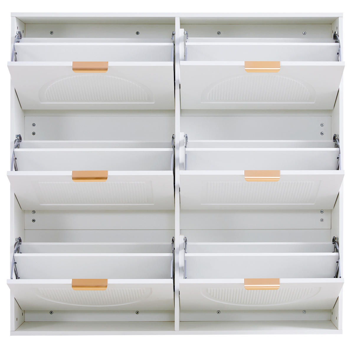 SCHUHSCHRANK 118/25/115 cm mit 6 Klappenfächern und verstellbaren Böden, MDF/Holzwerkstoff, Weiß - Weiß, Holzwerkstoff (118/115/25cm) - Redom