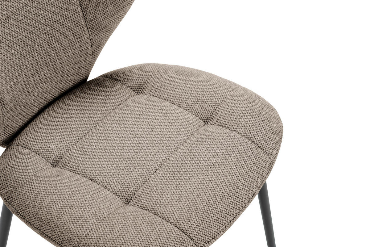 STÜHLEN (Set aus 2) aus stoff mit schwarzen metallbeinen - maori 50/48,5/48 cm - Braun, Textil (48.5/48/50cm) - Calicosy