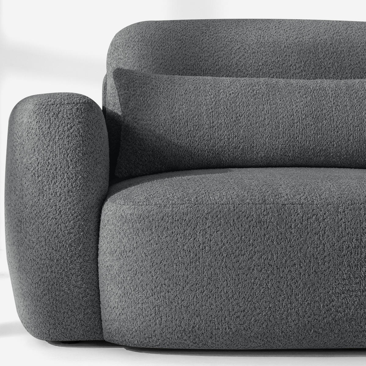 ECKSOFA rechts ELOSA - Dunkelgrau, Holz/Textil (245/165cm) - KONSIMO®