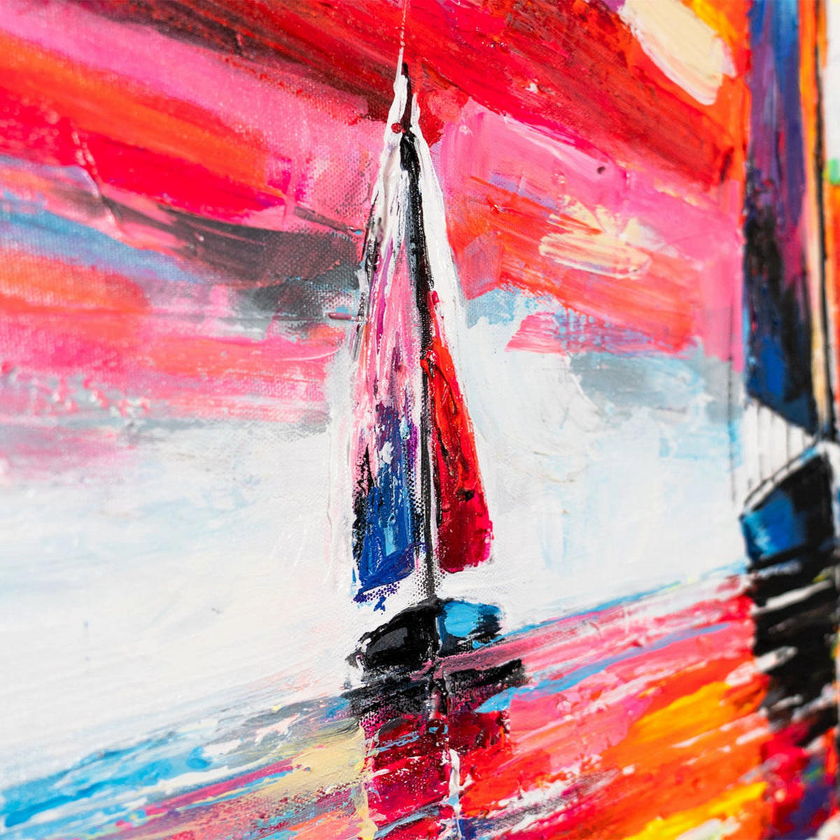 GEMÄLDE Glänzendes Meer auf Keilrahmen 115x50 cm - Multicolor, Holz (115/50cm) - YS-art gallery