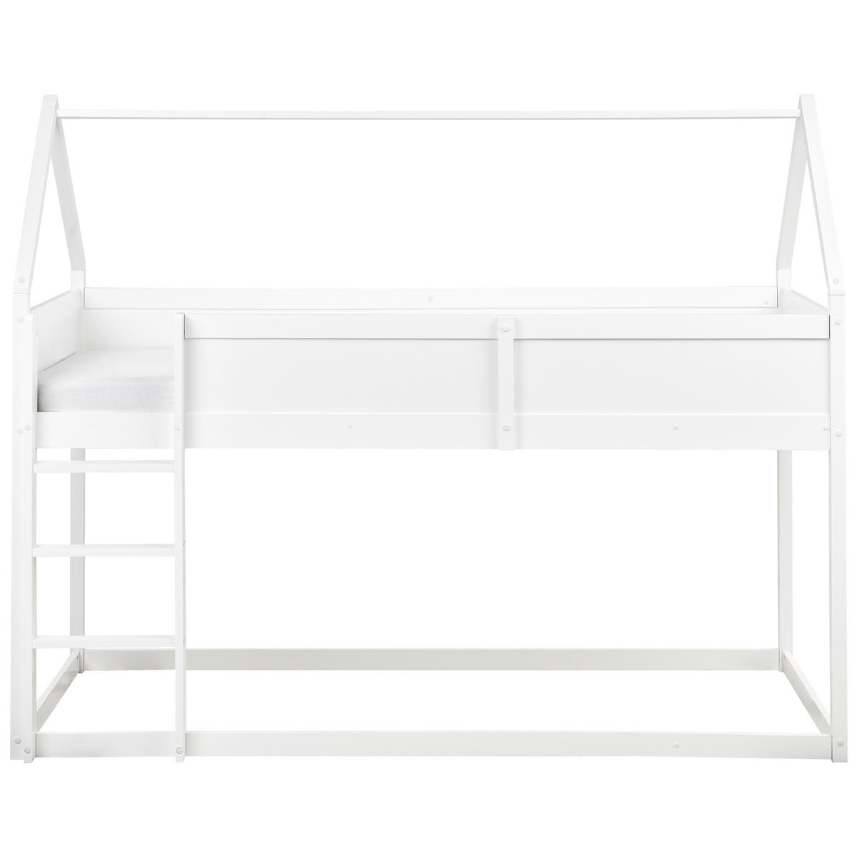 POLVISOKA POSTELJA 90x200 cm bela Dienne - bela, les (90/200cm) - Beliani