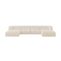 WOHNLANDSCHAFT MIRA-U2 408x179x70 Beige Cord - Sandfarben/Beige, Holzwerkstoff/Kunststoff (408/70/179cm) - ALTDECOR