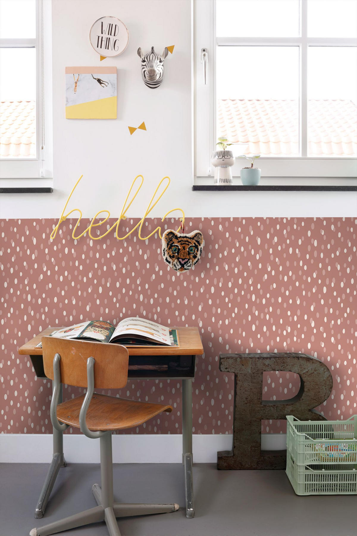 TAPETE Punkte 50 x 900 cm - Pink, Papier (50/0.1cm) - ESTAhome