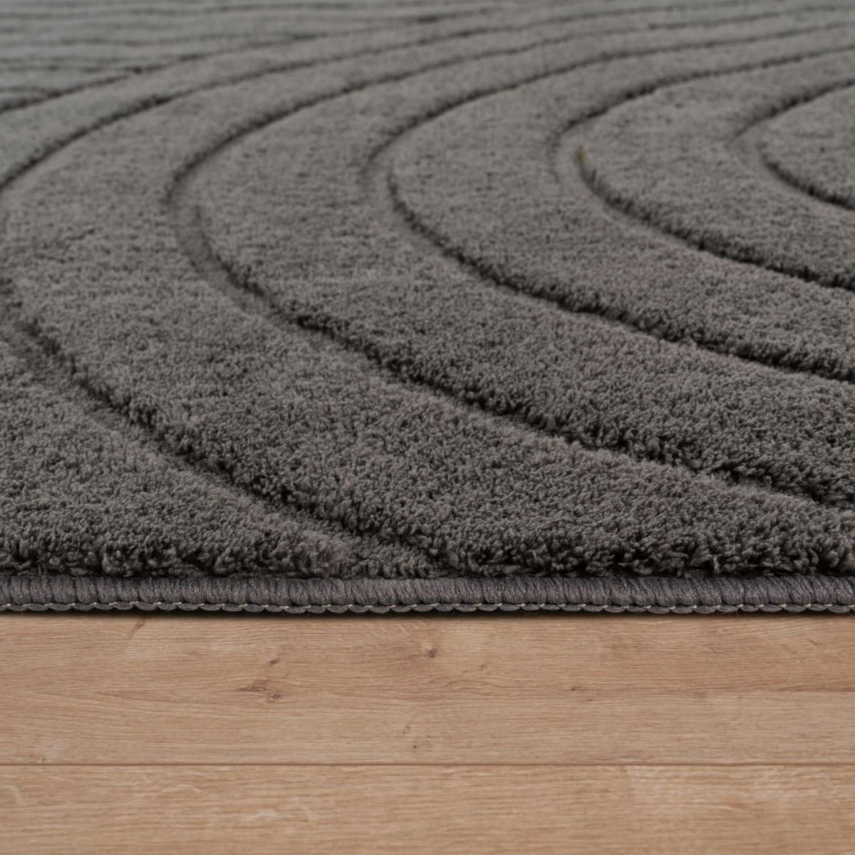 HOCHFLORTEPPICH 160/160 cm Tokio 471 - Anthrazit, Kunststoff (160/160cm) - Paco Home