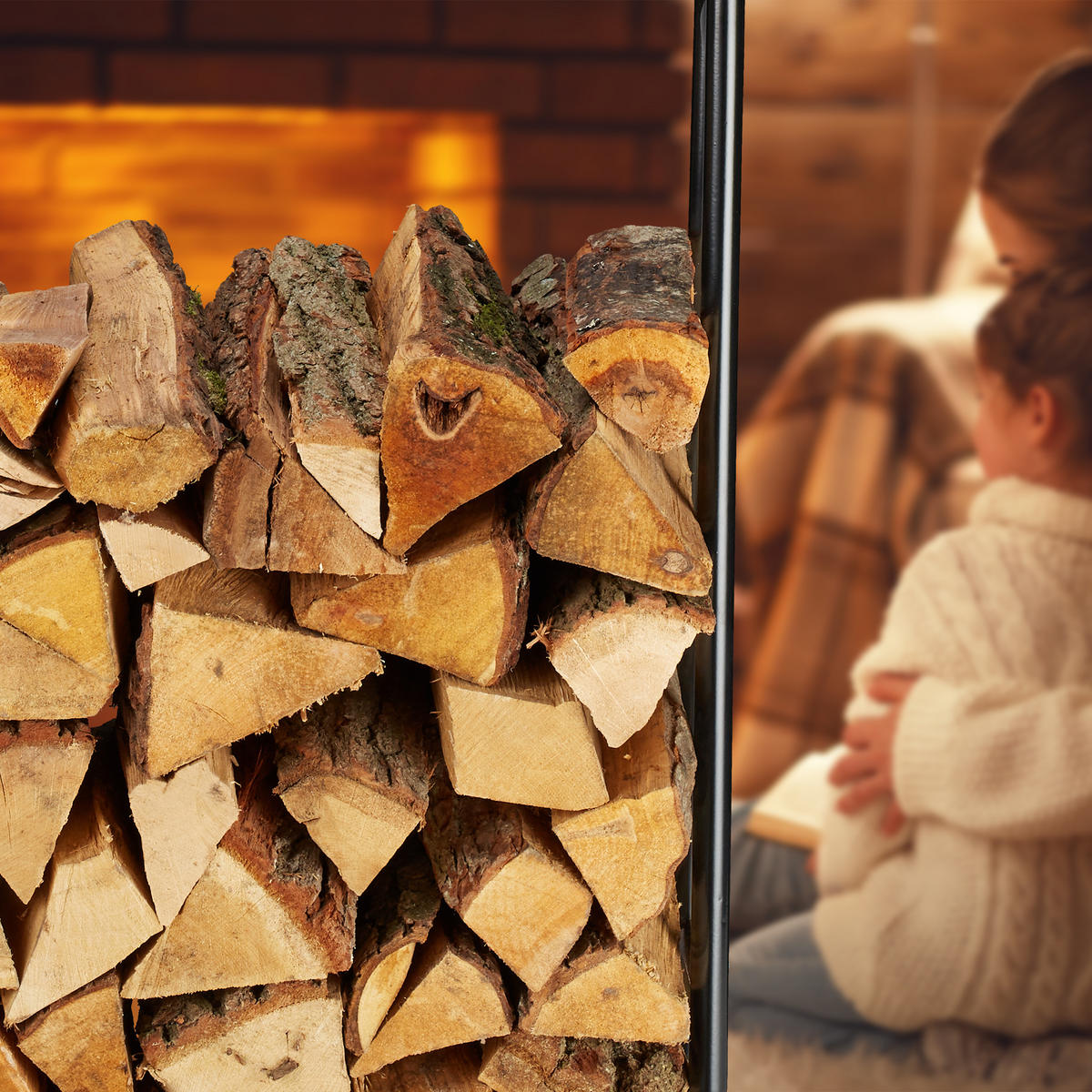 KAMINHOLZREGAL - Schwarz, Metall (60/90/20cm) - Relaxdays