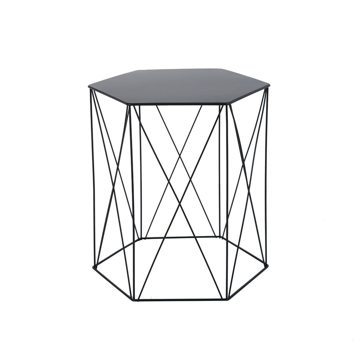 BEISTELLTISCH HARPA 2er Set Schwarz - Schwarz, Metall (37/42/46cm) - SVITA