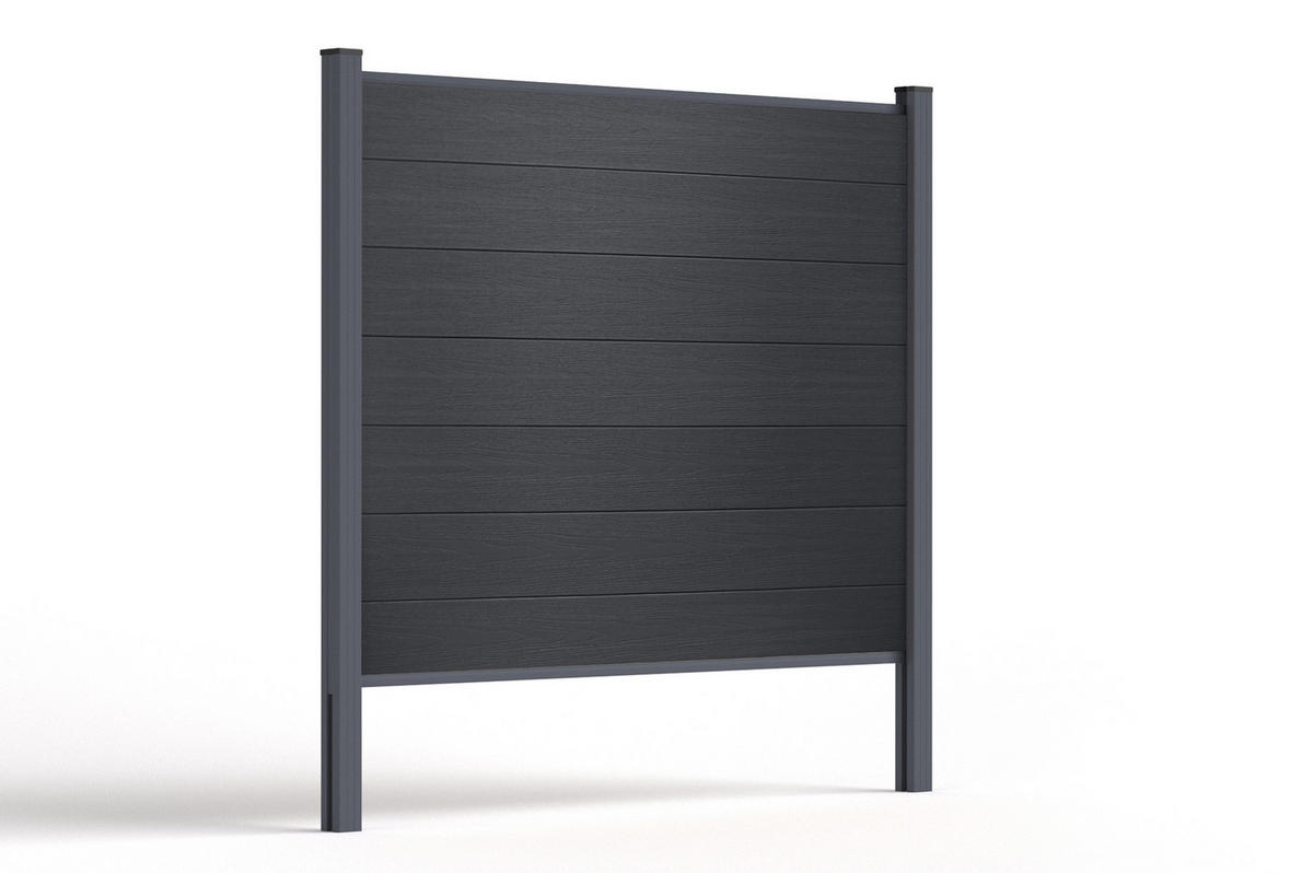 VERBUNDZAUN 2 m STOCKHORN H. 150 cm zum Einbetonieren, grau - Grau, Holzwerkstoff (200/150cm) - Casanoov