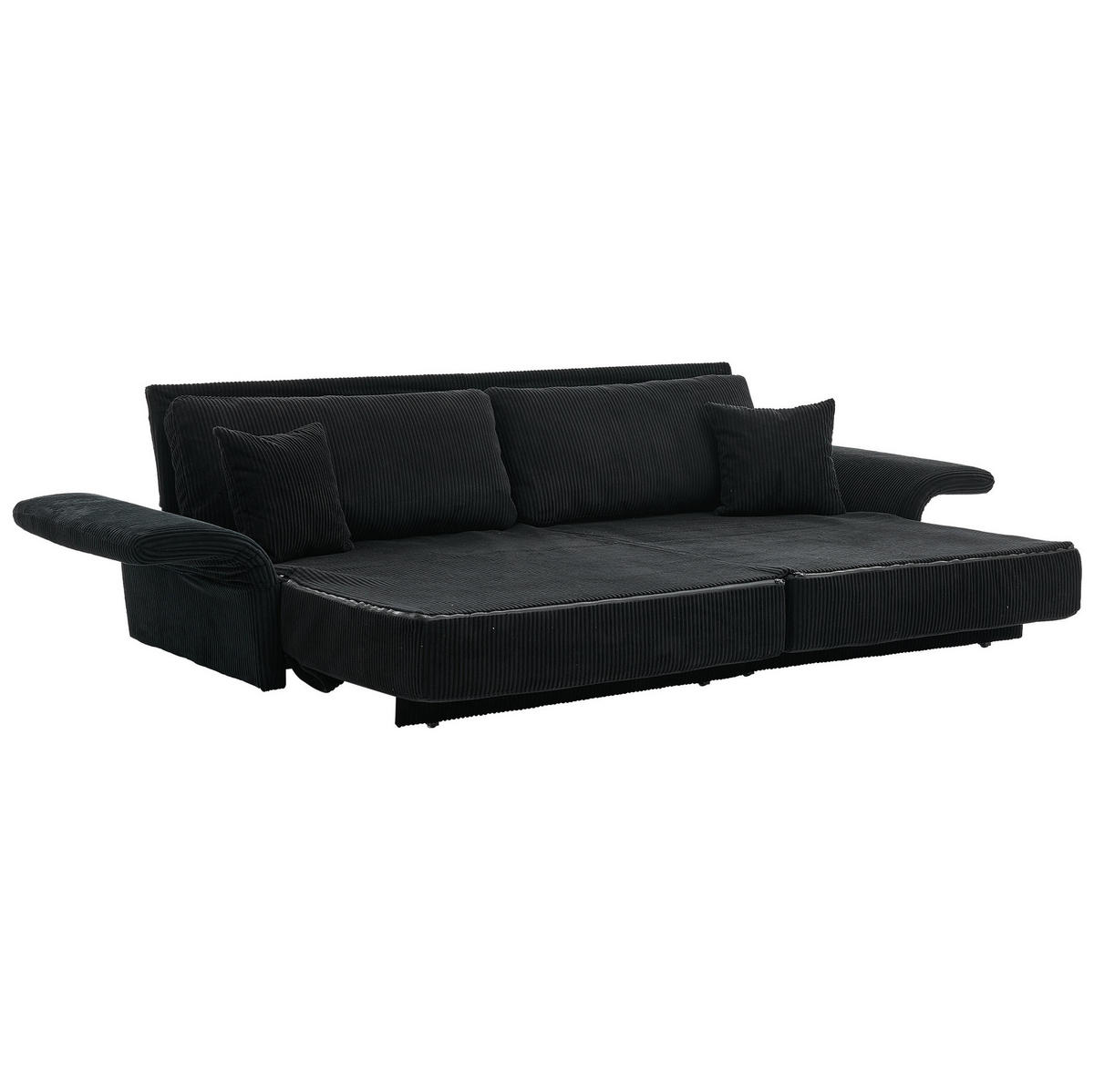 SOFA mit Schlaffunktion 182 cm Schwarz - Schwarz, Metall (182/84/88cm) - Meubliv