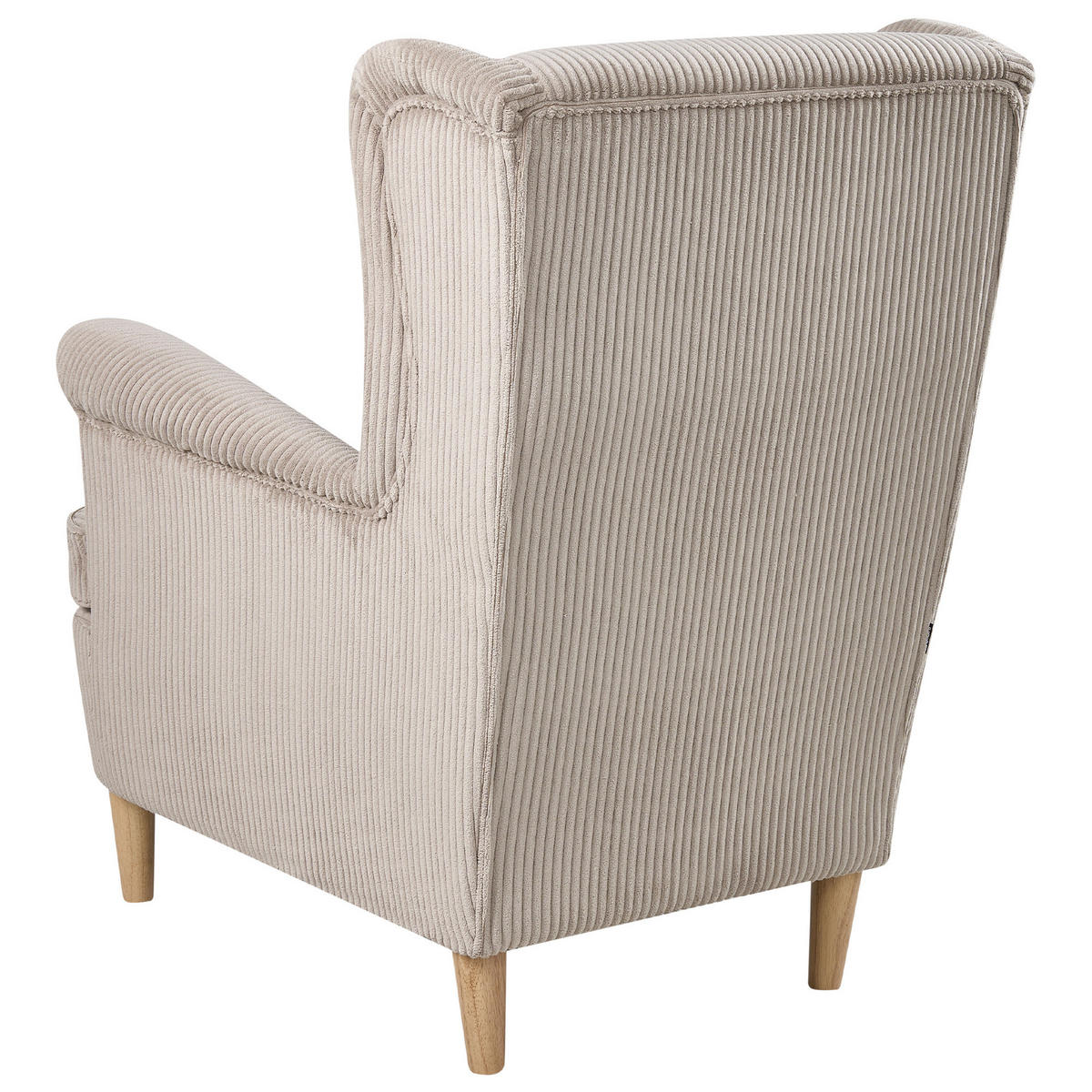OHRENSESSEL Cord Beige Abson - Hellbraun, Textil (64/100/65cm) - Beliani