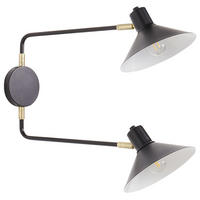 WANDLAMPE Schwarz Kadassa - Goldfarben/Schwarz, Metall (84/38/20cm) - Beliani