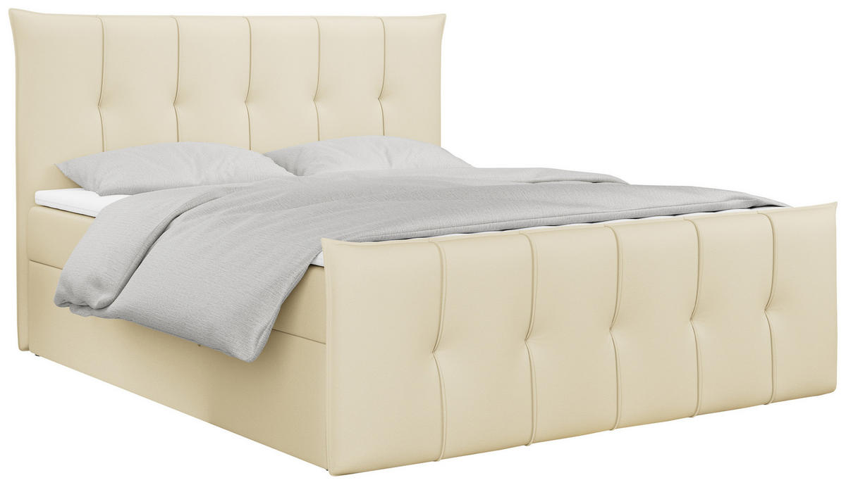 BOXBETT PREMIUM 11 200/200 Creme Kunstleder - H4 - Creme, Holz/Textil (200/200cm) - MKS
