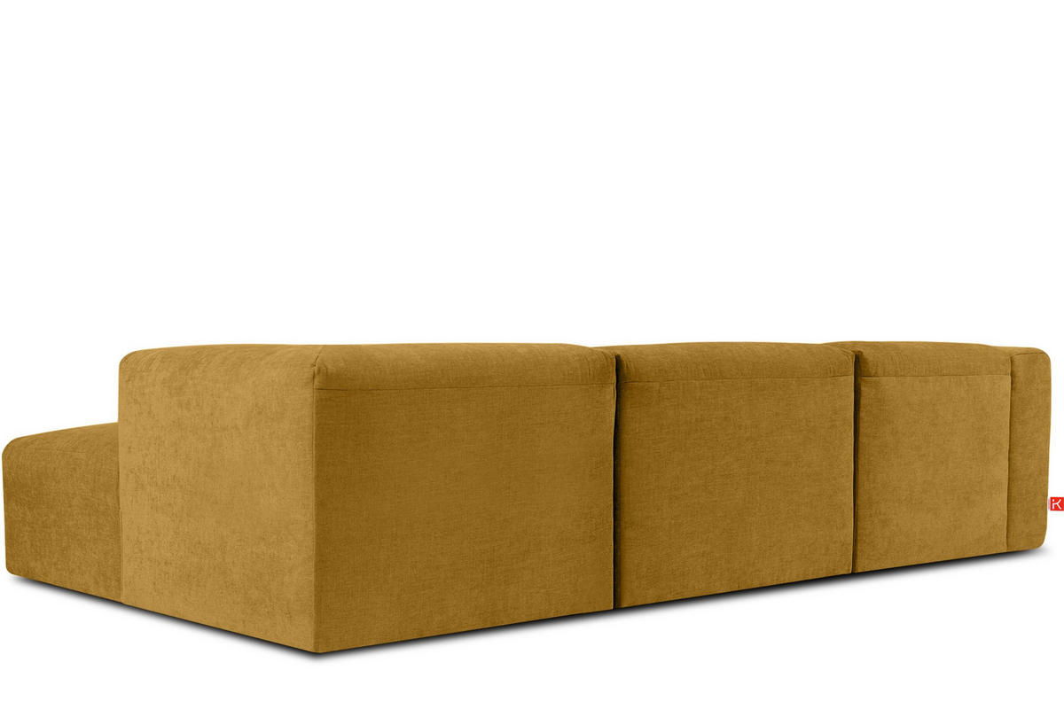 ECKMODULSOFA-RECHTS BUFFO mit extrem weicher und bequemer Sitzfläche, Gewebestoff, Honig - Gelb, Textil (297/180cm) - KONSIMO®