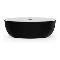 BADEWANNE - 170 cm x 80 cm - acryl - schwarz Nica - Schwarz, Kunststoff (170/58/80cm) - Vente-Unique