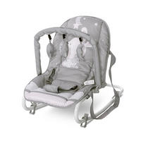 BABYWIPPE Eliza grau/hase Spielbogen, Tragegriffe, 3-Punkt-Gurt, arretierbarer Schwingeffekt - Grau, Metall - Lorelli