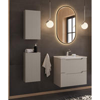 BADMÖBEL-SET 4-TLG. Newport-56 - Beige, Holzwerkstoff (120/200/40cm) - Lomado
