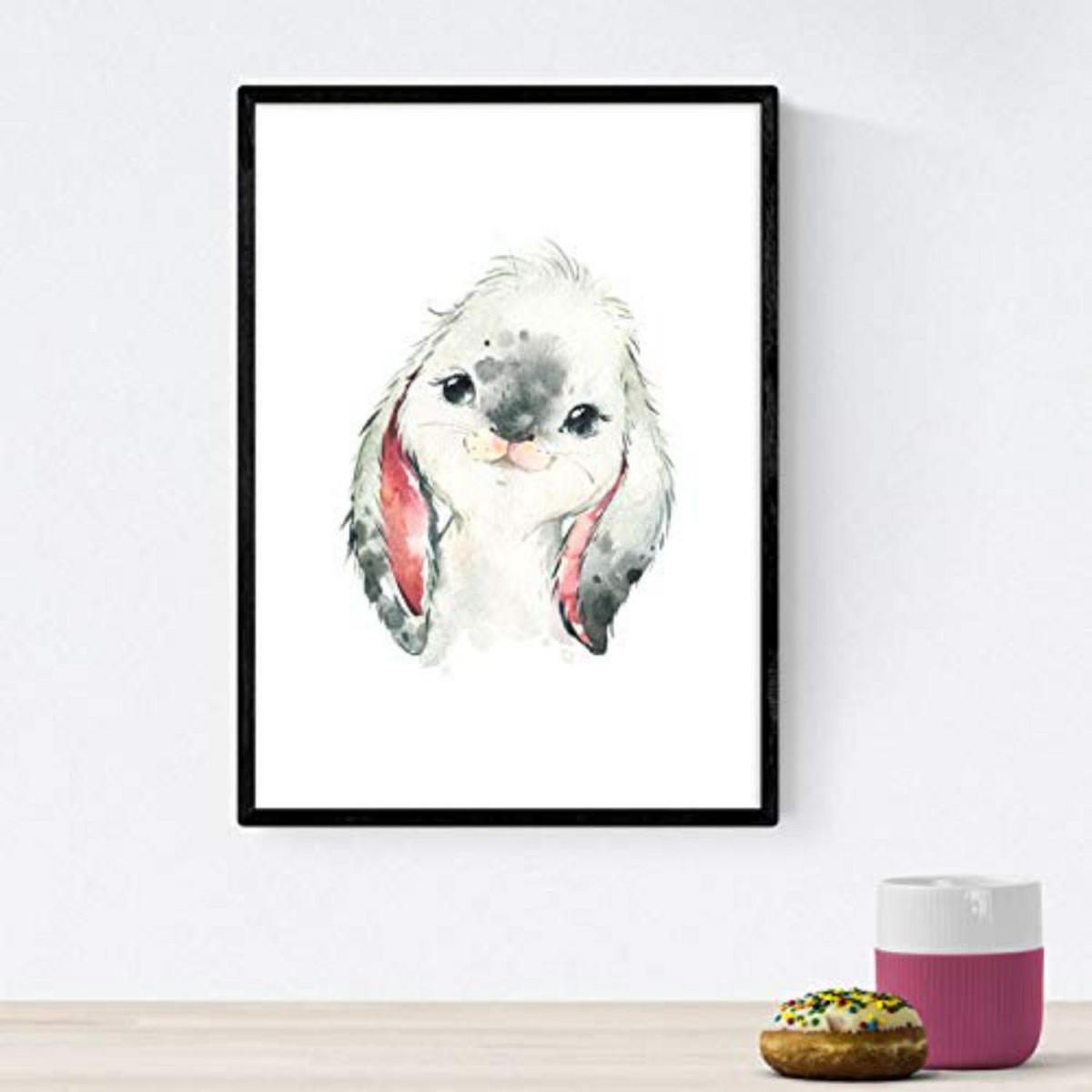 POSTER Set mit 4 Burro Horse Cow und Kaninchen A4 Rahmenlos - Klar, Papier (29.7/3cm) - Nacnic