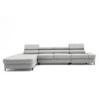 ECKSOFA JAZZ MAXI Links mit Schlaffunktion 125x195 Velours Grau - Schwarz/Grau, Holz/Textil (350/203cm) - Muffo