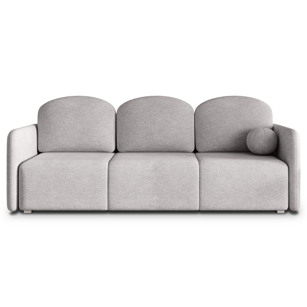 POHOVKA SUVI III, Opletená látka NEVE, Světle šedá - šedá/světle šedá, kompozitní dřevo/textil (220/85/90cm) - MASSENO