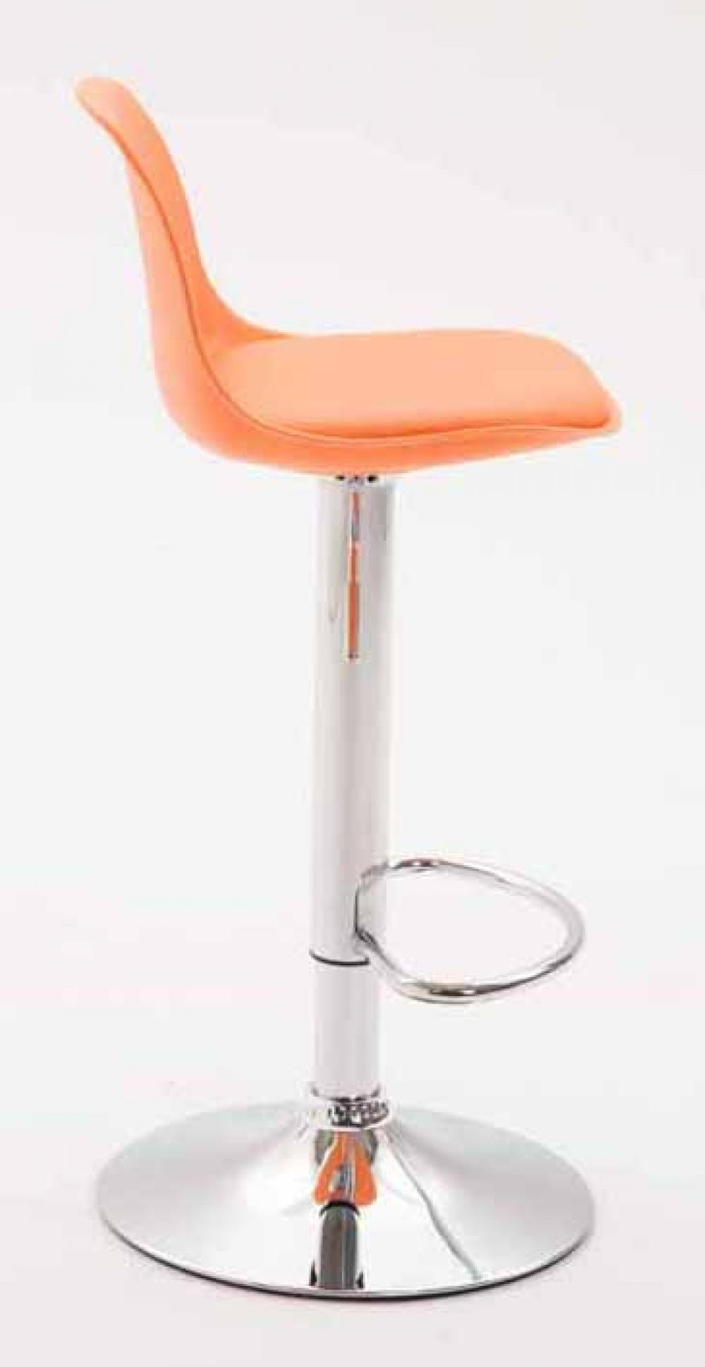 BARHOCKER 2er Set Lederlook orange - Chromfarben/Orange, Kunststoff/Textil (39/82/43cm) - CLP
