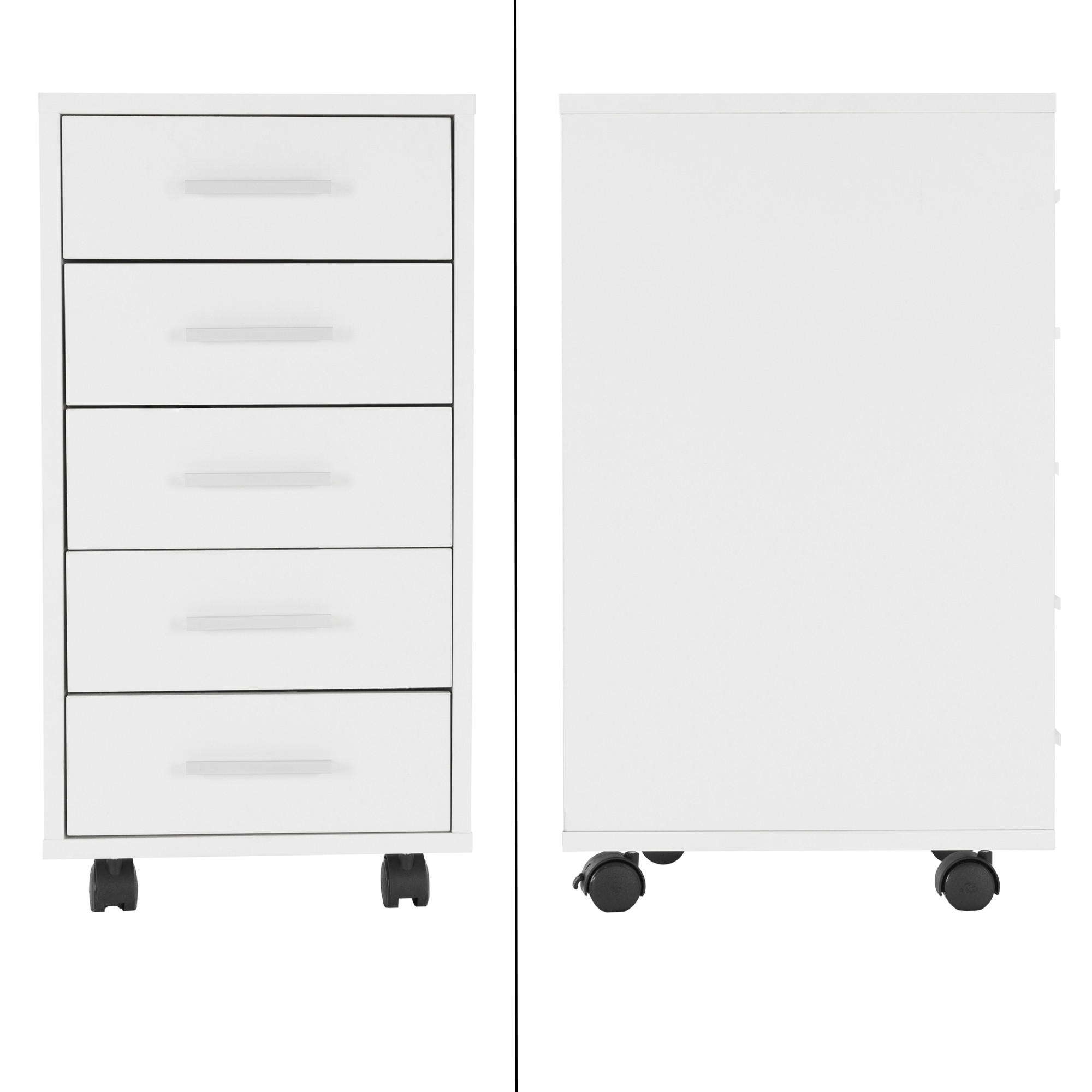 ROLLCONTAINER - Weiß, Holzwerkstoff (38/63.5/33cm) - ML-DESIGN