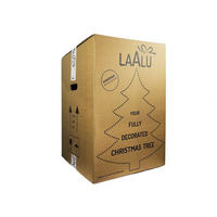 AUFBEWAHRUNGSBOX für Weihnachtsbaum bis 60 cm - 65 × 45 × 45 cm - Naturfarben, Wellpappe (45cm) - LAALU