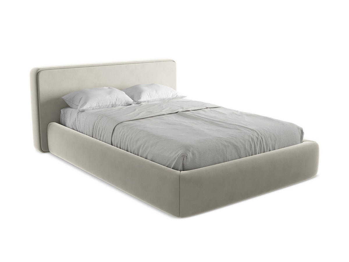 POLSTERBETT mit Bettkasten und Lattenrost 180x225 Creme - Perlmutt/Creme, Kunststoff/Textil (140/200cm) - Makamii