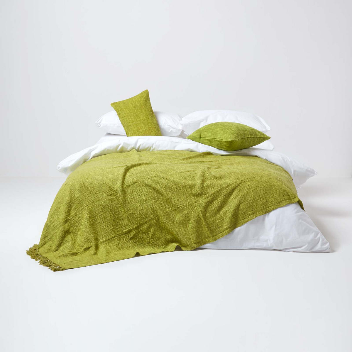 TAGESDECKE Nirvana Slub 255/360 cm, 100% Baumwolle - Grün, Textil (255/360cm) - Homescapes