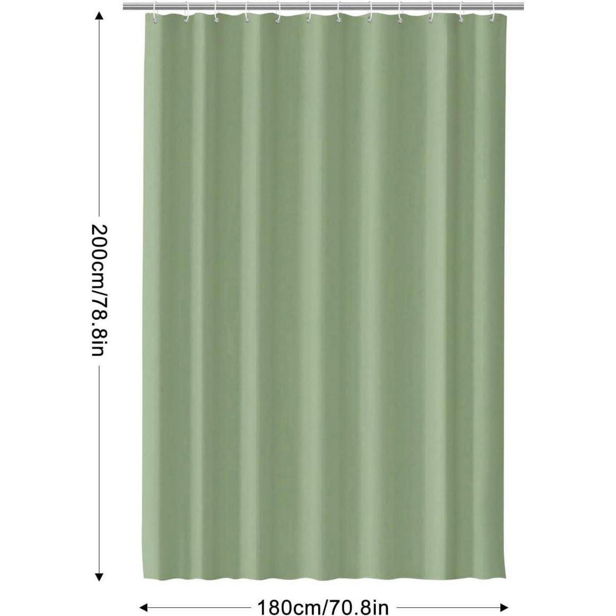 DUSCHVORHANG PEVA Grün 180 x 200 cm - Grün, Kunststoff (180/200cm)
