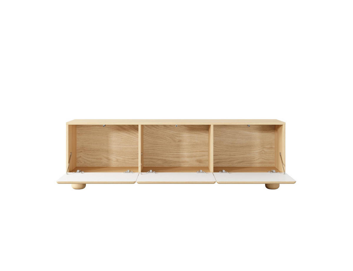 RTV-SCHRANK Olmo Vicenza Eiche, dreitürig TV-Tisch - Alteiche, Holzwerkstoff (150/47/38cm) - Bettso