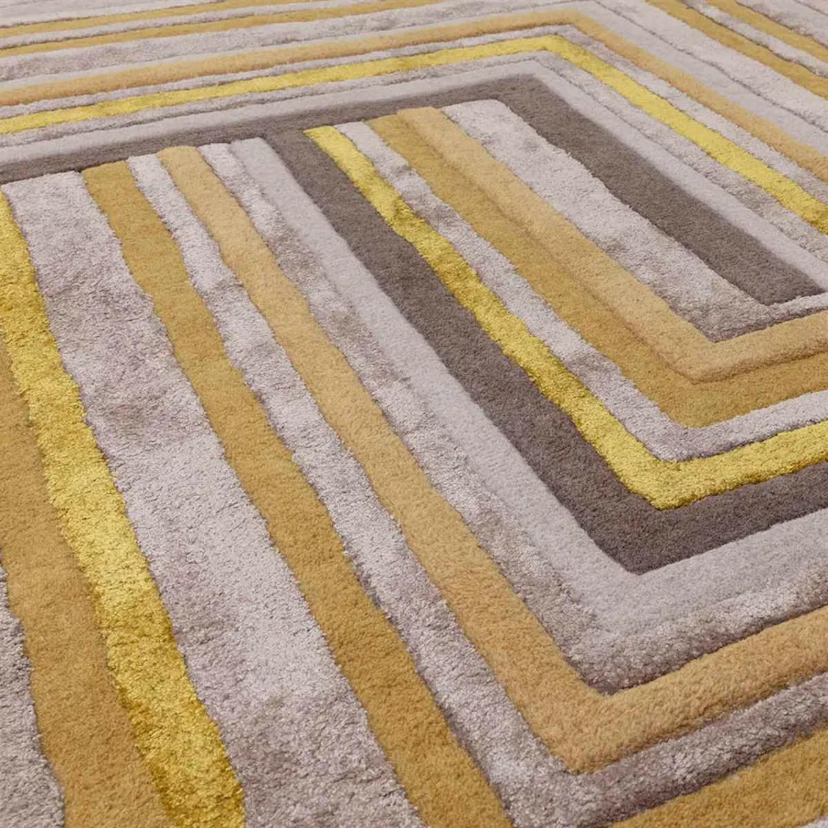 TEPPICH Moderner aus Wolle für Wohn- und Schlafzimmer NETO Gelb 120 x 170 cm - Gelb, Naturmaterialien (120/170cm) - Novatrend
