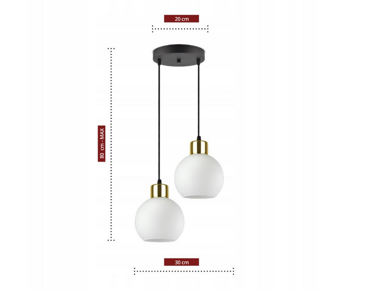 PENDELLEUCHTE Milano Glas - Goldfarben/Schwarz, Glas/Metall (25/25/80cm) - kiki design