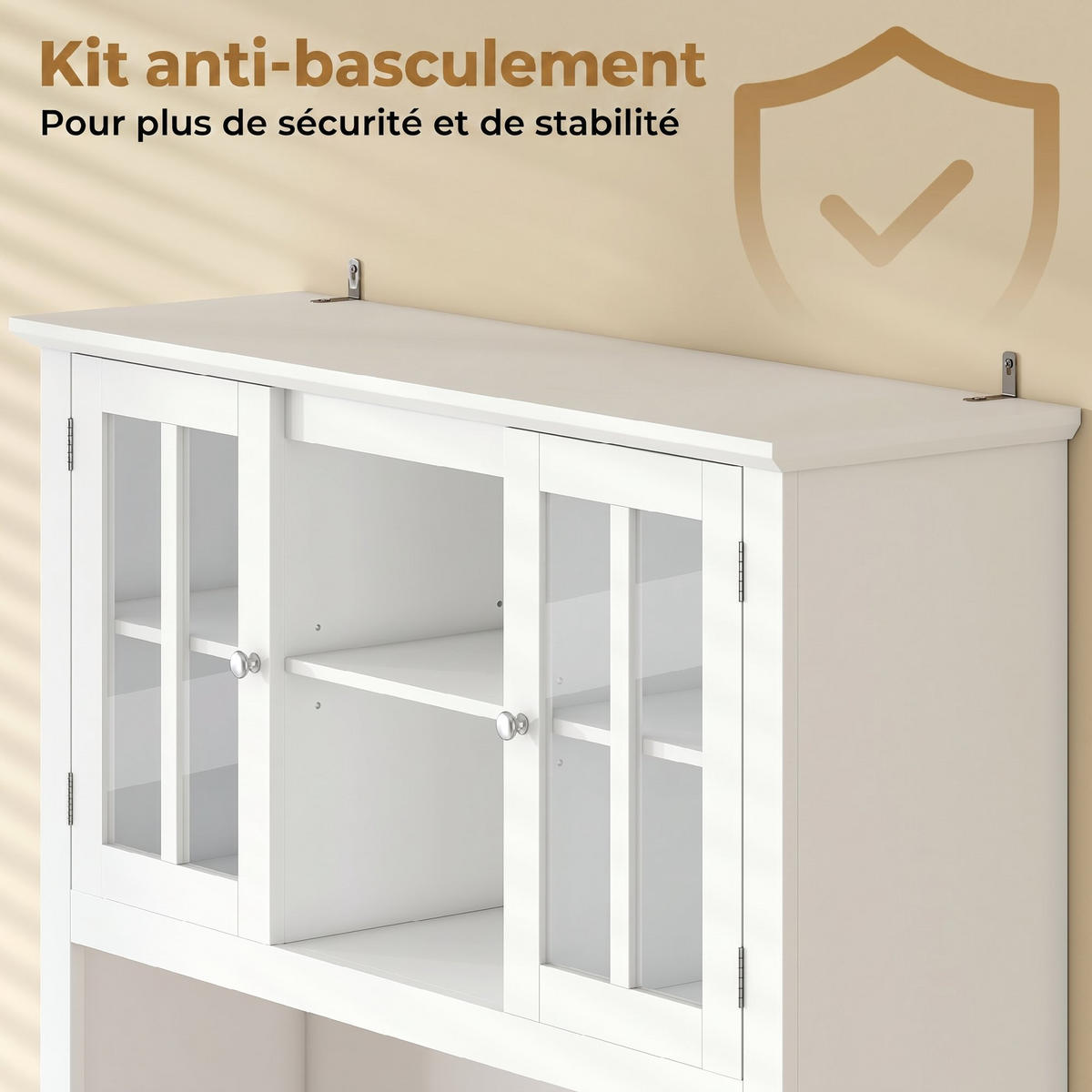 BUFFET DE-11344 LED-Licht & Weinkeller, 4 Türen, 3 Schubladen Weiß - Weiß, Holzwerkstoff (39.5/180/100cm) - ComfortXL