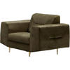 RELAXSESSEL Venezia olivgrün mit goldenen Beinen - Goldfarben/Olivgrün, Textil (112/85/94cm) - Beautysofa