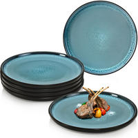SPEISETELLER SET VIGO - 6 teilig aus Steingut - Blau, Stein (26.5cm) - Sänger
