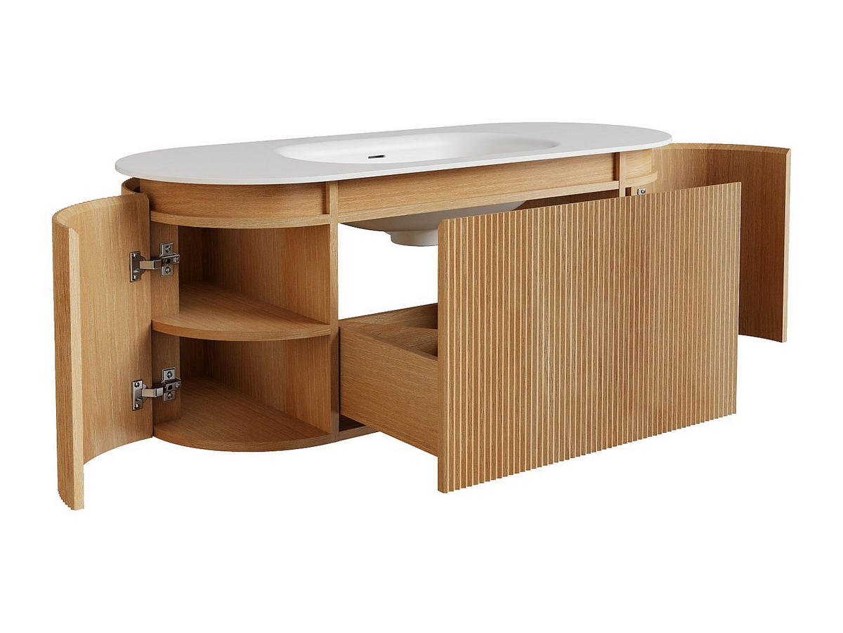 EINZELWASCHTISCH - 120 cmcm x 50 cmcm - Holz, Platte - Naturfarben Hell - LILIKO - Naturfarben, Holz (120/46/50cm) - Vente-Unique