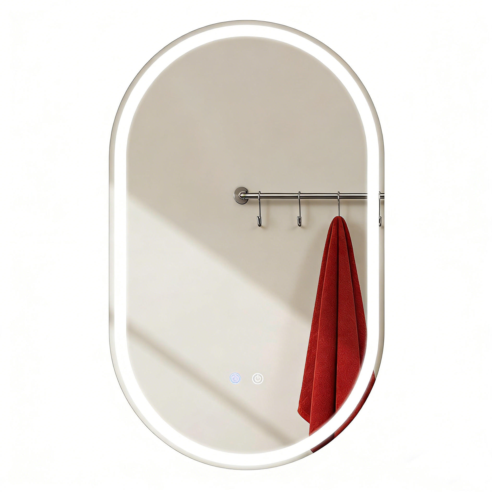 BADSPIEGEL mit Beleuchtung Lirwen 2.9/50/80 cm - Weiß, Glas (50/80/2.9cm) - ZMH