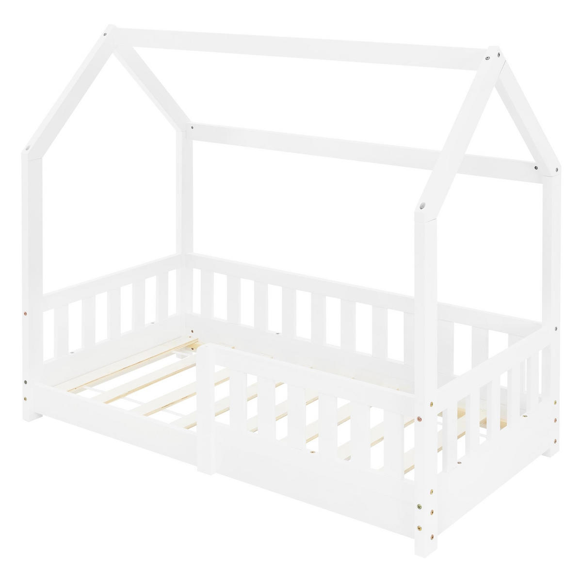 KINDERBETT mit Dach 70x140 cm Weiß - Weiß, Holz (70/140cm) - ML-DESIGN