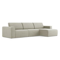 ECKSOFA Links Strukturstoff Stoff Beige - Beige/Creme, Kunststoff/Textil (314/167cm) - Makamii