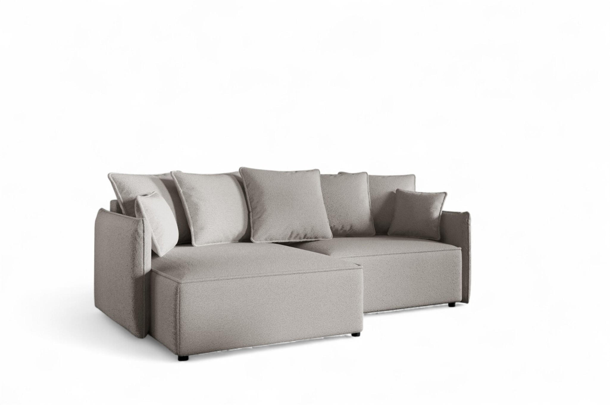 ECKSOFA Minea Mit Schlaffunktion - Beige, Holzwerkstoff/Textil (221/153cm) - Fun Möbel