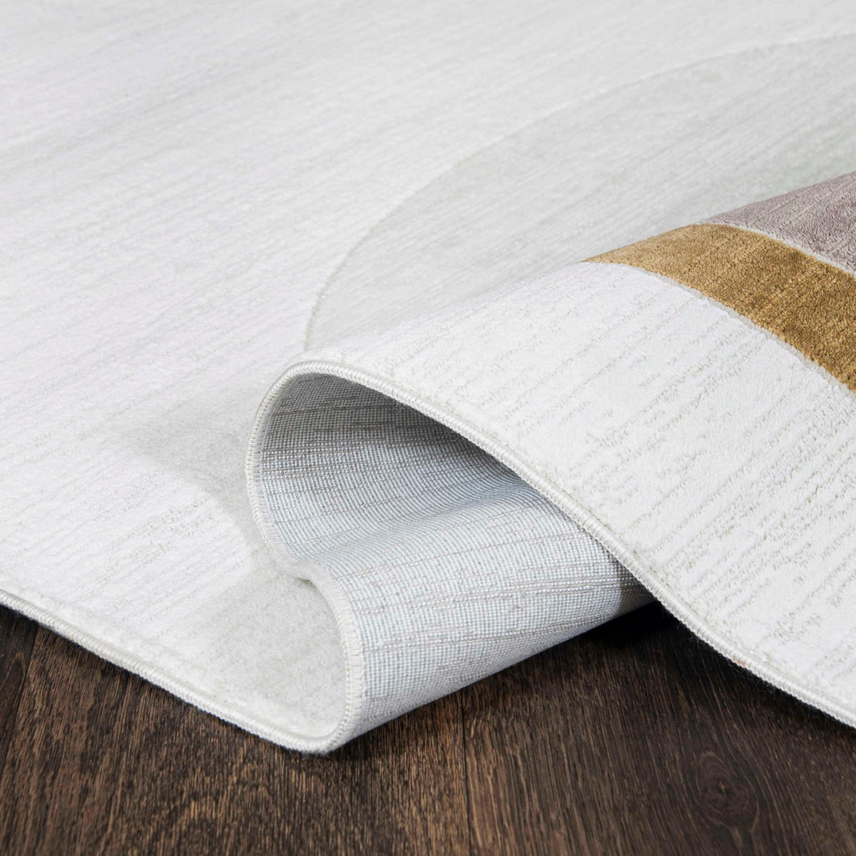TEPPICH Beige Abstrakt - Kurzflor Unregelmäßig Unregelmäßige Form - Weiß Ecru Creme Golden - 160 x 220 cm - Beige, Textil (160/220cm) - Mazovia