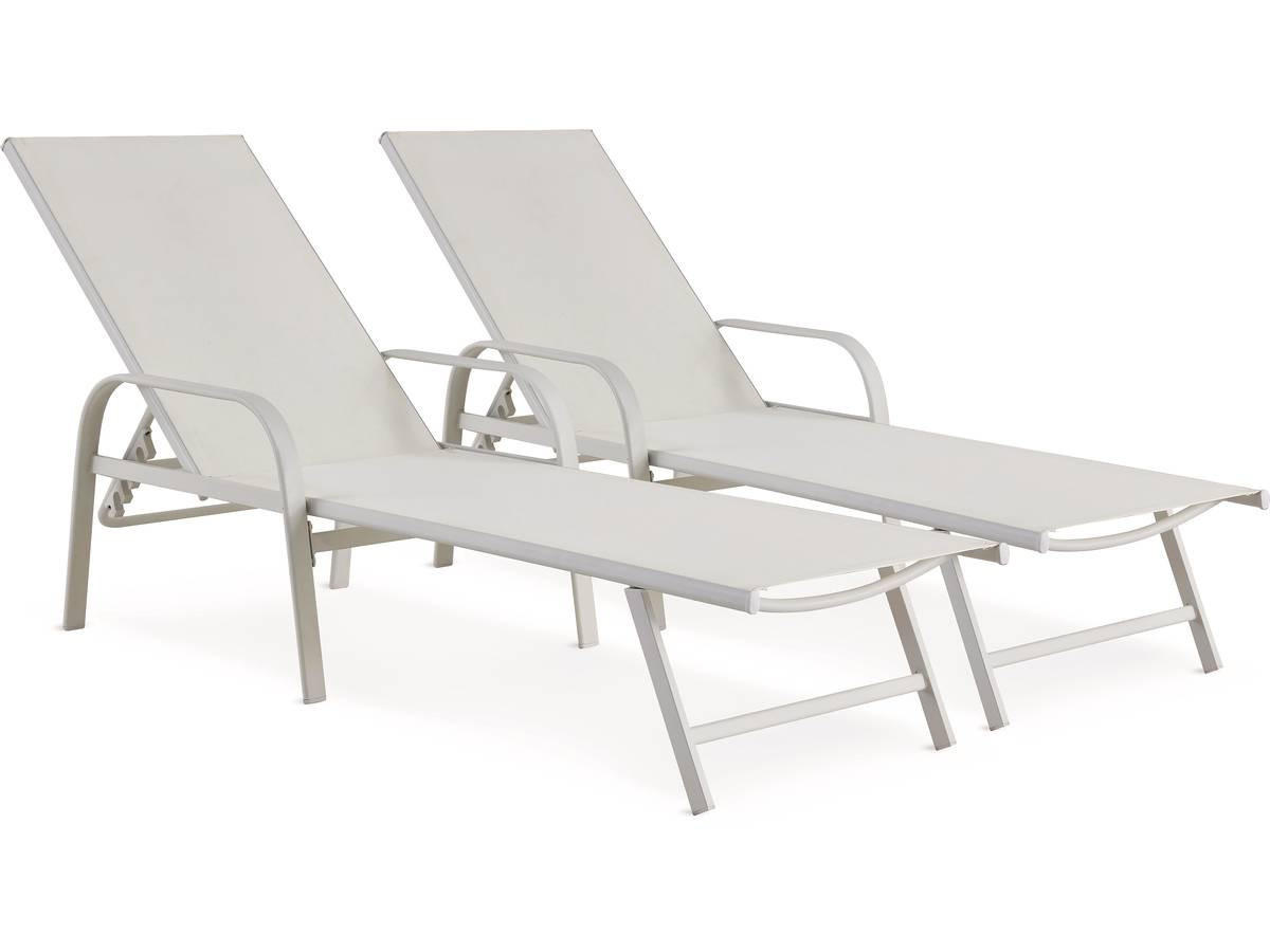 SONNENLIEGE farniente weiss - Weiß, Metall (59.5/45/193cm) - Habitat Garten