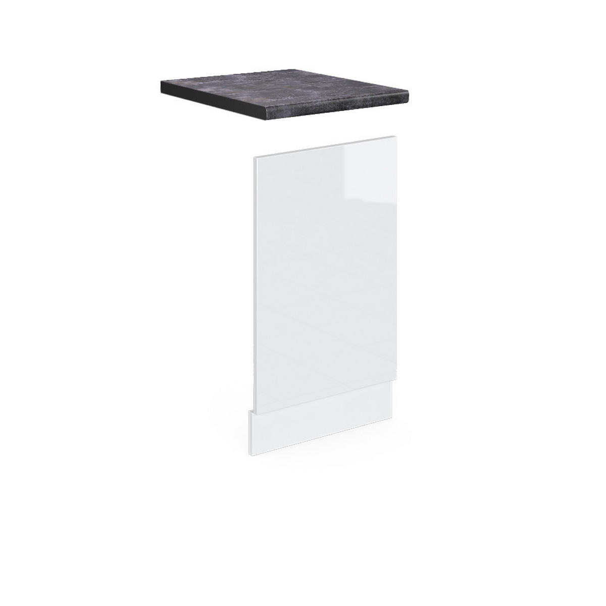 FRONTBLENDE R-Line Weiß Hochglanz 45 cm, AP Anthrazit - Weiß Hochglanz/Weiß, Holzwerkstoff (45/57.2/1.6cm) - Vicco