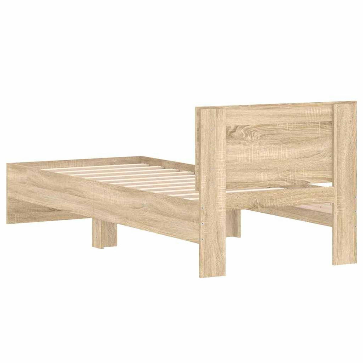BETTGESTELL Ohne Matratze Mit Kopfteil Sonoma-Eiche 90/190 Cm - Braun, Holzwerkstoff (90/190cm) - vidaXL