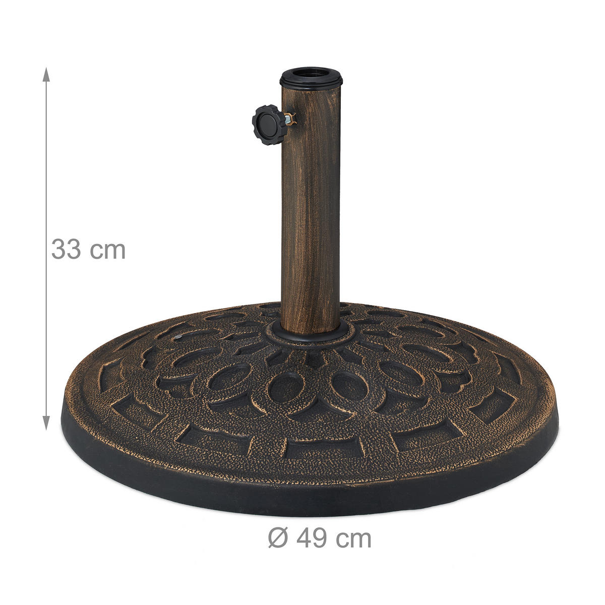 SCHIRMSTÄNDER - Schwarz, Kunststoff/Metall (49/49cm) - Relaxdays