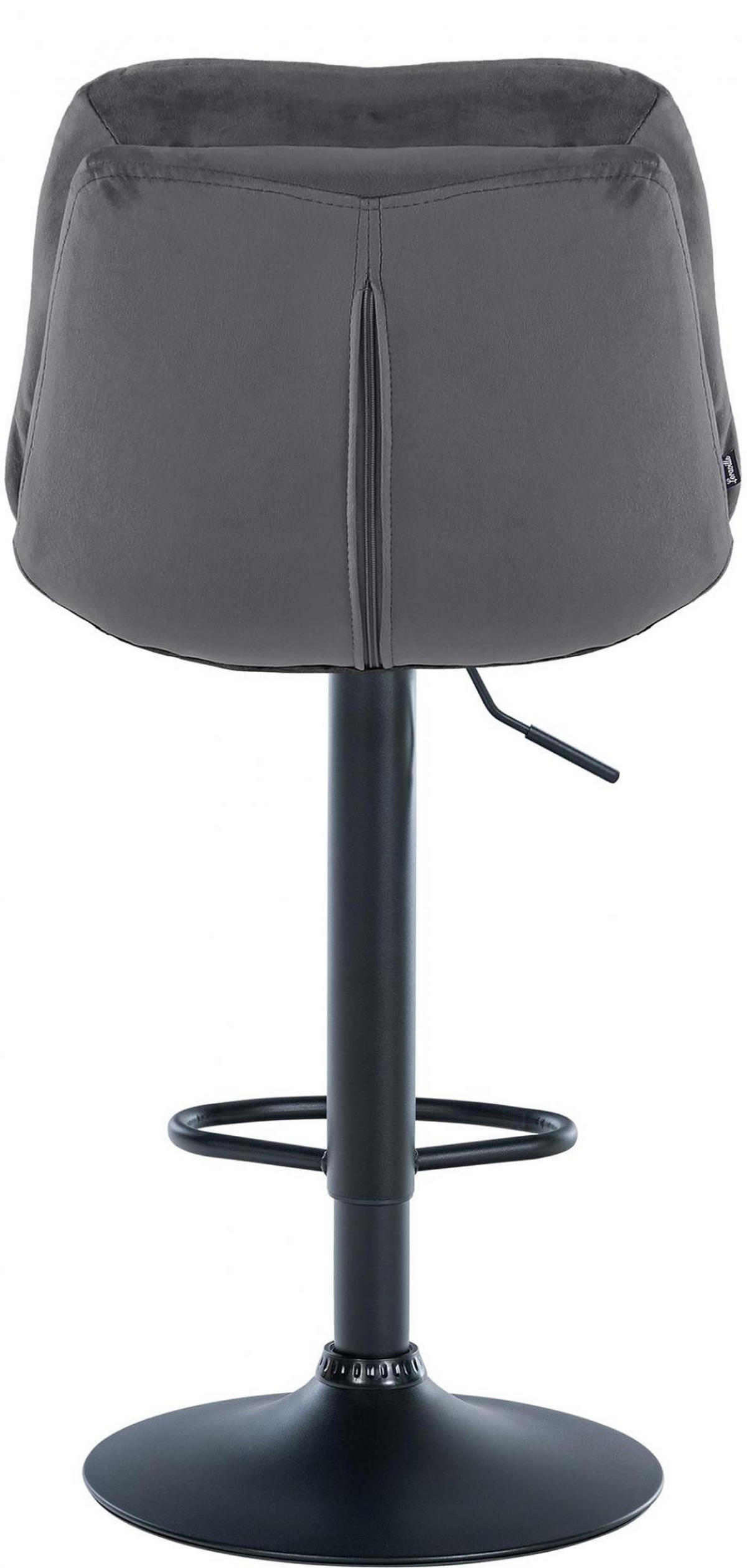 BARHOCKER Samt dunkelgrau - Dunkelgrau/Schwarz, Textil (46/94/54cm) - CLP