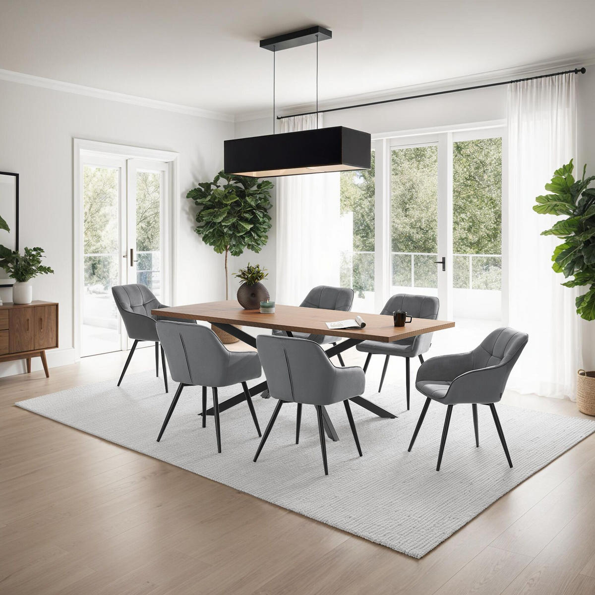 ESSZIMMERSTUHL Marilyn,58 x 62 x 82 cm,grau/schwarz - Schwarz/Grau, Kunststoff (58/82/62cm) - tectake