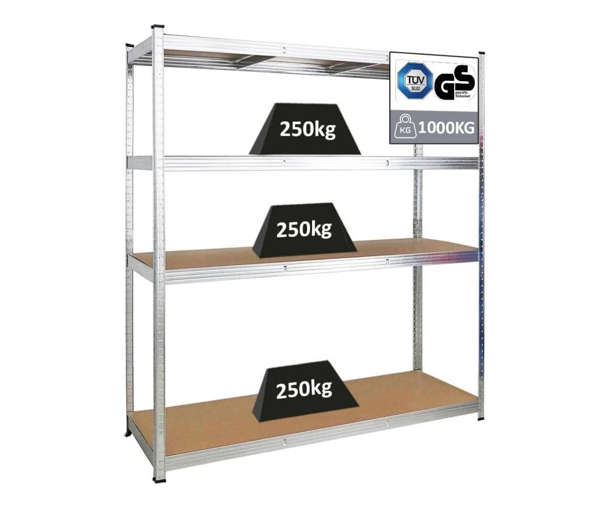 Proregal Schwerlastregal Silber 160x180x60 cm